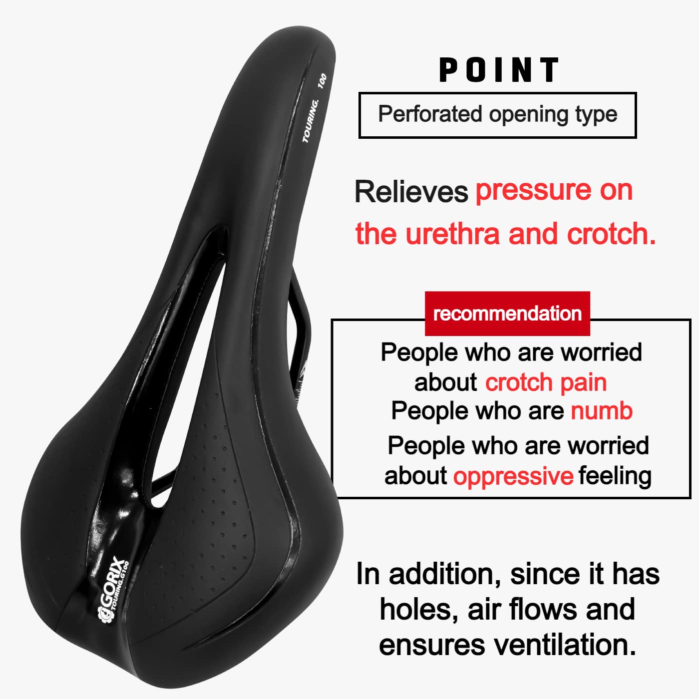Gorix Bike Saddle Seat Comfortable Cushion With Rail Mountain Road Bicycle For Men And Women (Gx-C19) (Black   Orange)