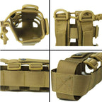 Patiosguard Tactical Water Bottle Pouch For Molle Systems, Adjustable Outdoor Sports Kettle Carrier Holder (Brown)