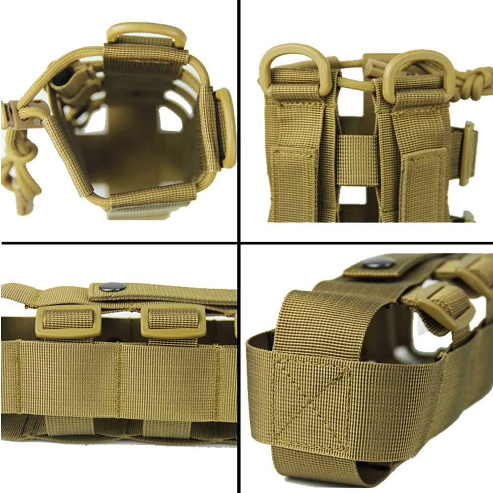 Patiosguard Tactical Water Bottle Pouch For Molle Systems, Adjustable Outdoor Sports Kettle Carrier Holder (Brown)