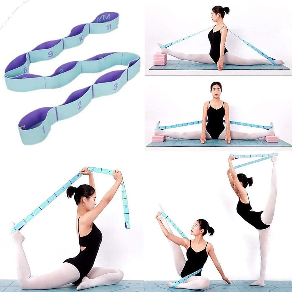 Stretch Straps, Elastic Stretching Strap With Adjustable 11 Loops, Fitness Leg Stretch Band Equipment Flexibility Trainer Resist