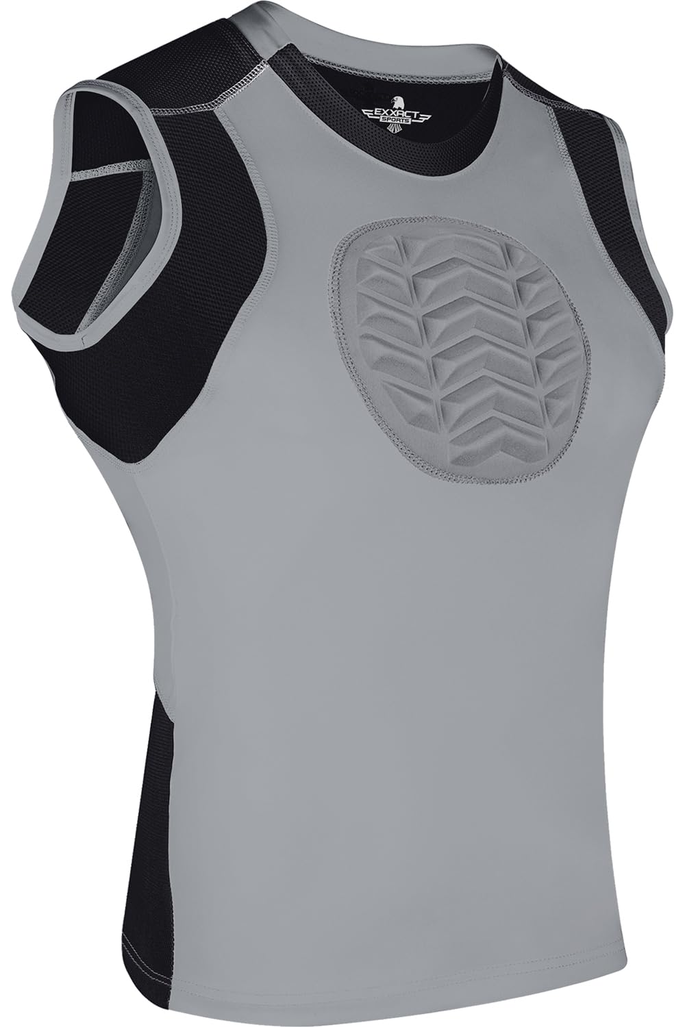 Exxact Sports Youth Baseball Chest Protector, Padded Sternum Chest Guard, Softball Chest Protector Girls Youth (Gray, Ym)