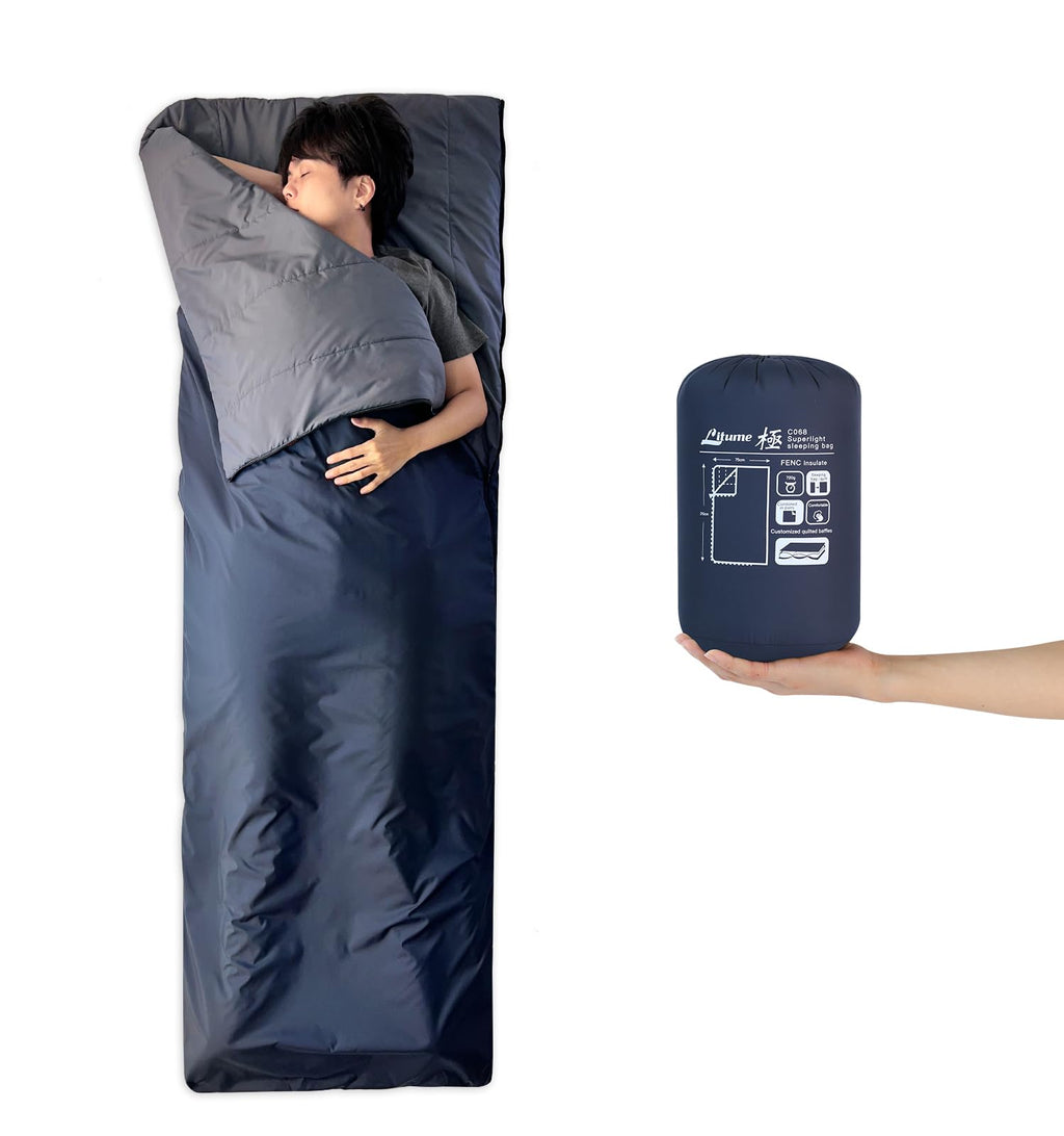 Litume 1.6 Lbs/ 720G, 68?F-50?F Sleeping Bag, Combinable Lightweight Packable Portable For Adults, Double Sleeping Bag, For Back