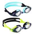 Aegend 2 Pack Kids Goggles, Swimming Goggles for Kids Age 4-16 Boys and Girls Youth, Anti-Fog Pool Goggles, Green Black & Blue B