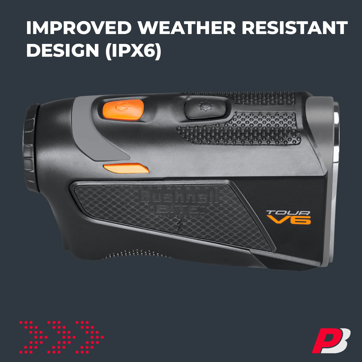 Bushnell Tour V6 Golf Rangefinder  Pinseeker With Visual Jolt, Bite Mount, & Ipx6 Rating  Bundle With Bushnell Golf Carrying Cas
