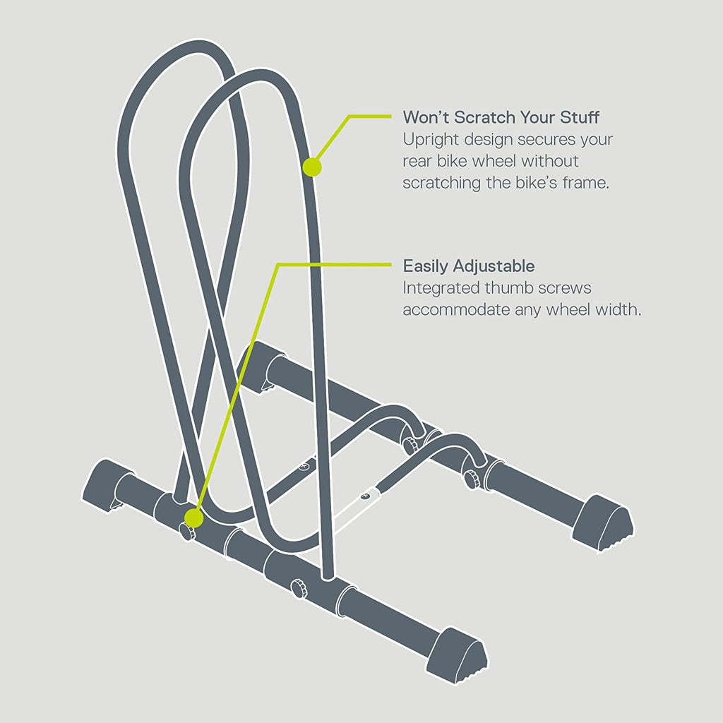 Single Bike Stand Floor by Delta Cycle (2-Pack) - Tool-Free Adjustable Bike Racks for Mountain, Fat Tire, Road Bikes, Freestandi