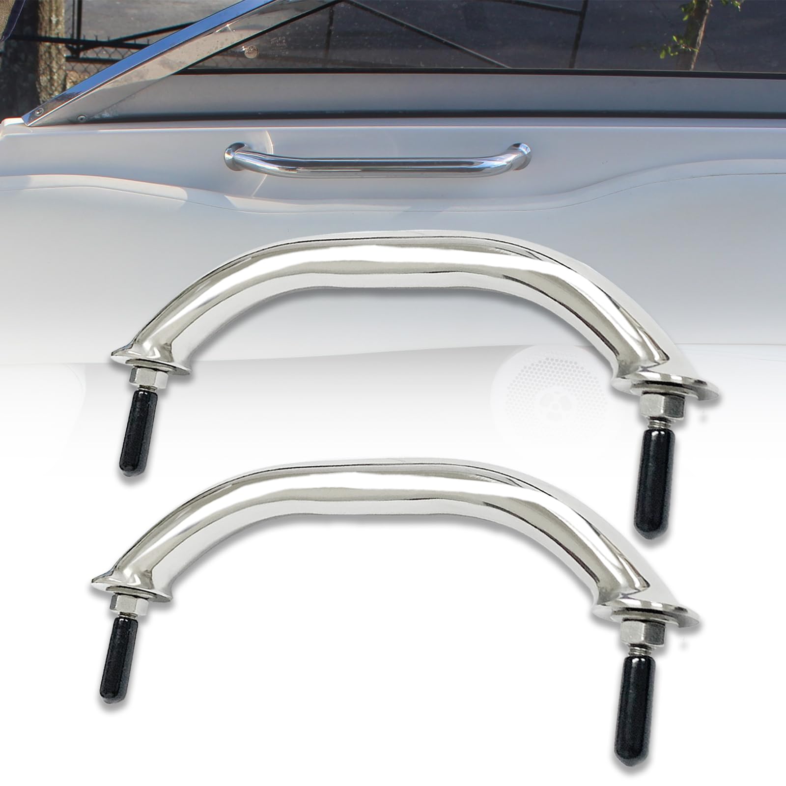 Boat Handle Grip - Boat Grab Bar, Multipurpose Marine Hardware for Ship Yacht, Stainless Steel, 9-Inch(2 PCS)