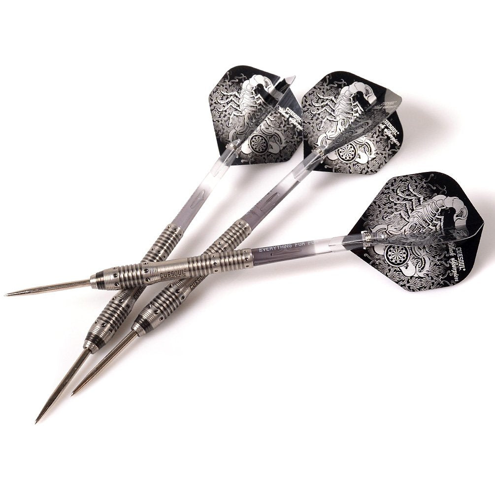 Cuesoul Black Scorpion 24G Tungsten Steel Tip Dart Set,Barrel With Titanium Coated Finished