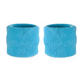 Suddora Kids Wrist Sweatbands - Athletic Cotton Terry Cloth Sports Wristbands For Kids (Pair) (Neon Blue)