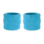 Suddora Kids Wrist Sweatbands - Athletic Cotton Terry Cloth Sports Wristbands For Kids (Pair) (Neon Blue)