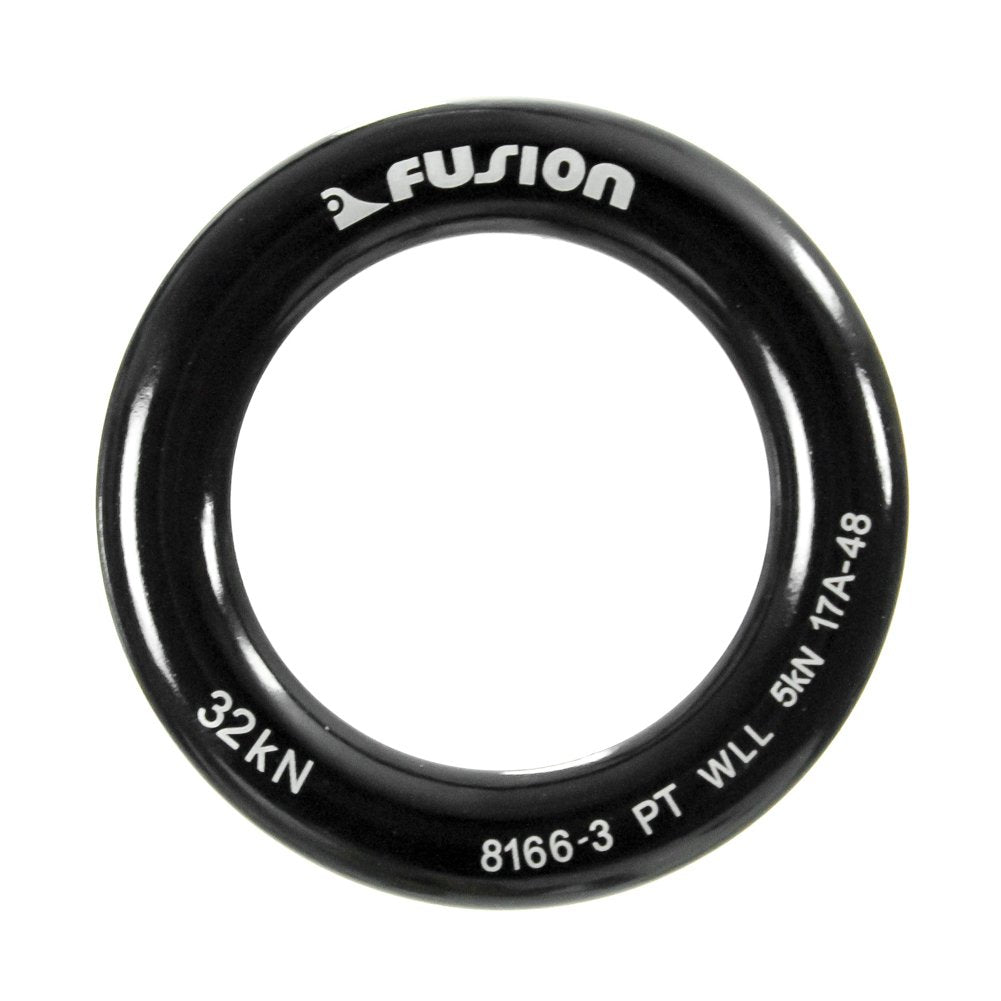 Fusion Climb Small 2-Inch Orange Black Aluminum O-Ring - Black