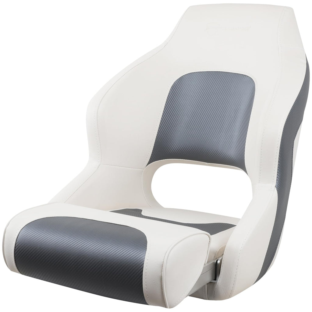 Seamander Premier Series Captain Bucket Seat With Flip Up Bolster, Boat Seat Suitable For Fishing And Pontoon Boats