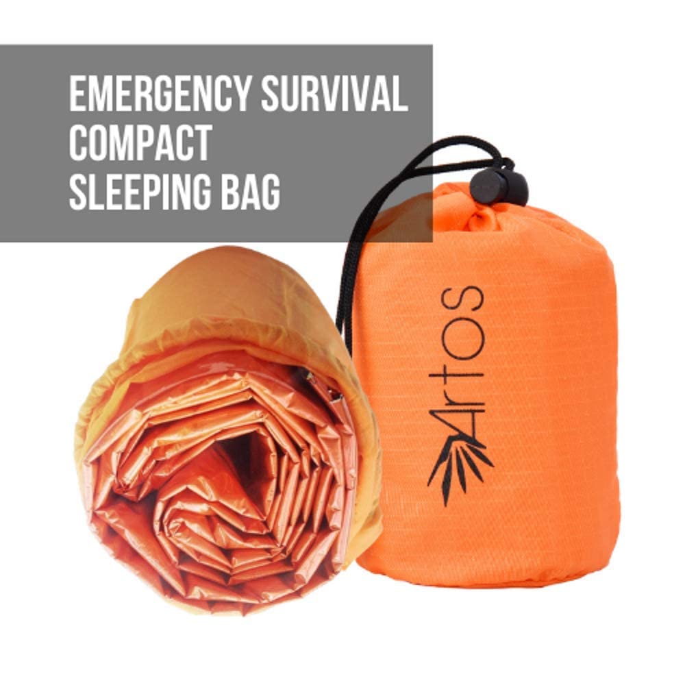 Artostravel Pack Of 6 Hooded Emergency Bivy Sack Survival Sleeping Bag Thermal Blanket  Waterproof Breathable For Camping, Hikin