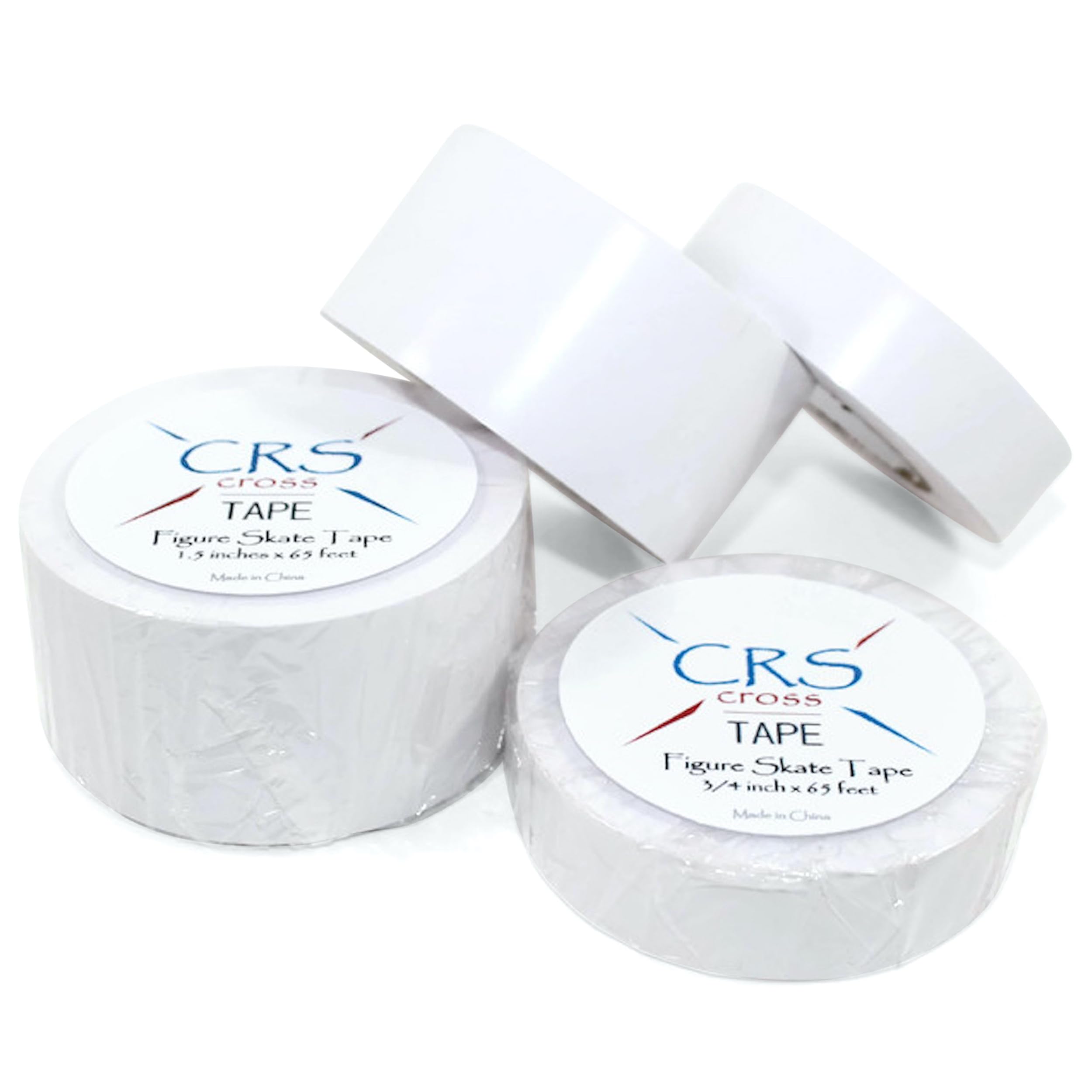 CRS Cross Figure Skate Tape. 3/4 Inch Wide White. Protection for Leather Figure Skates. White and Shiny Skate Boots - No Need fo