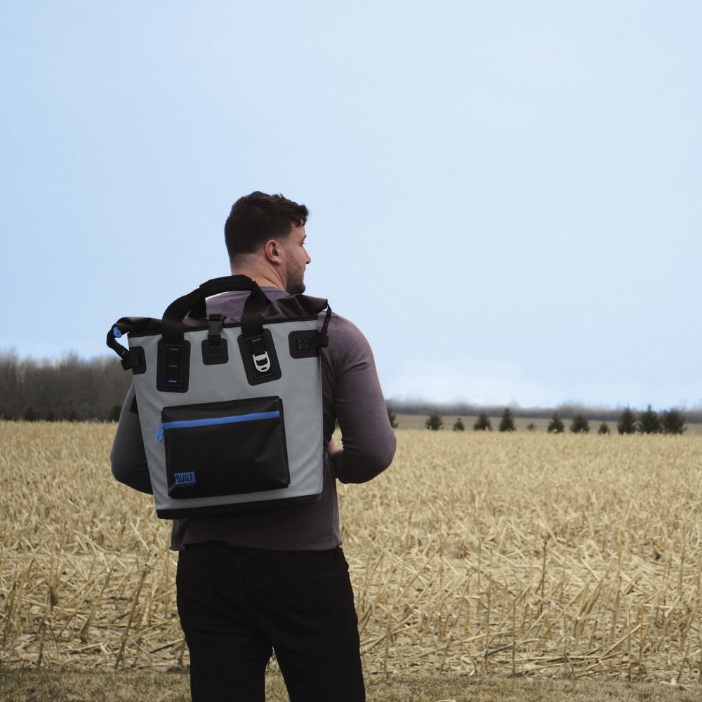 Built Welded Soft Portable Backpack Cooler With Wide Mouth Opening - Insulated And Leak-Proof Gray 5233505