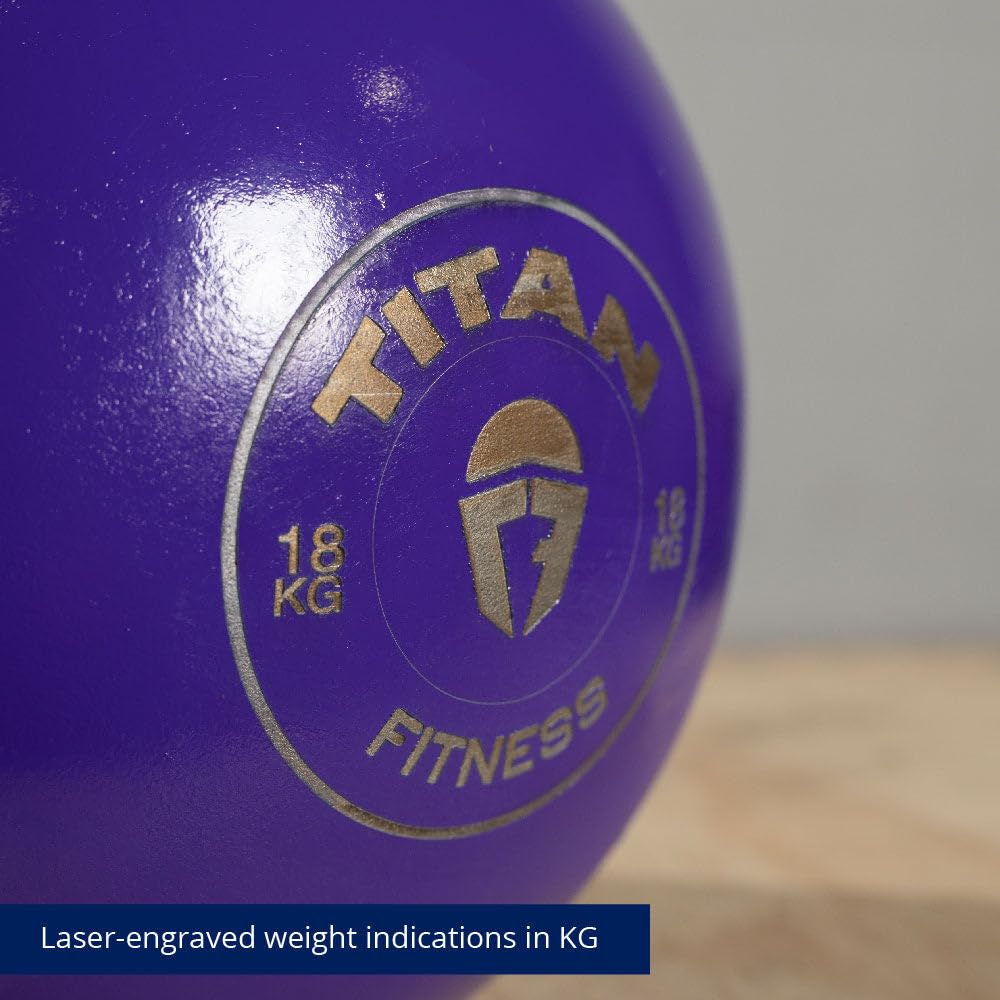 Titan Fitness 18 Kg Competition Kettlebell, Single Piece Casting, Kg Markings, Full Body Workout