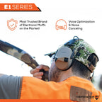 Defender Safety Decitech E1 Electronic Active Hearing Protection, Shooting, Range, Hunting, Tactical Earmuffs, 24 Nnr Rated. (Bl