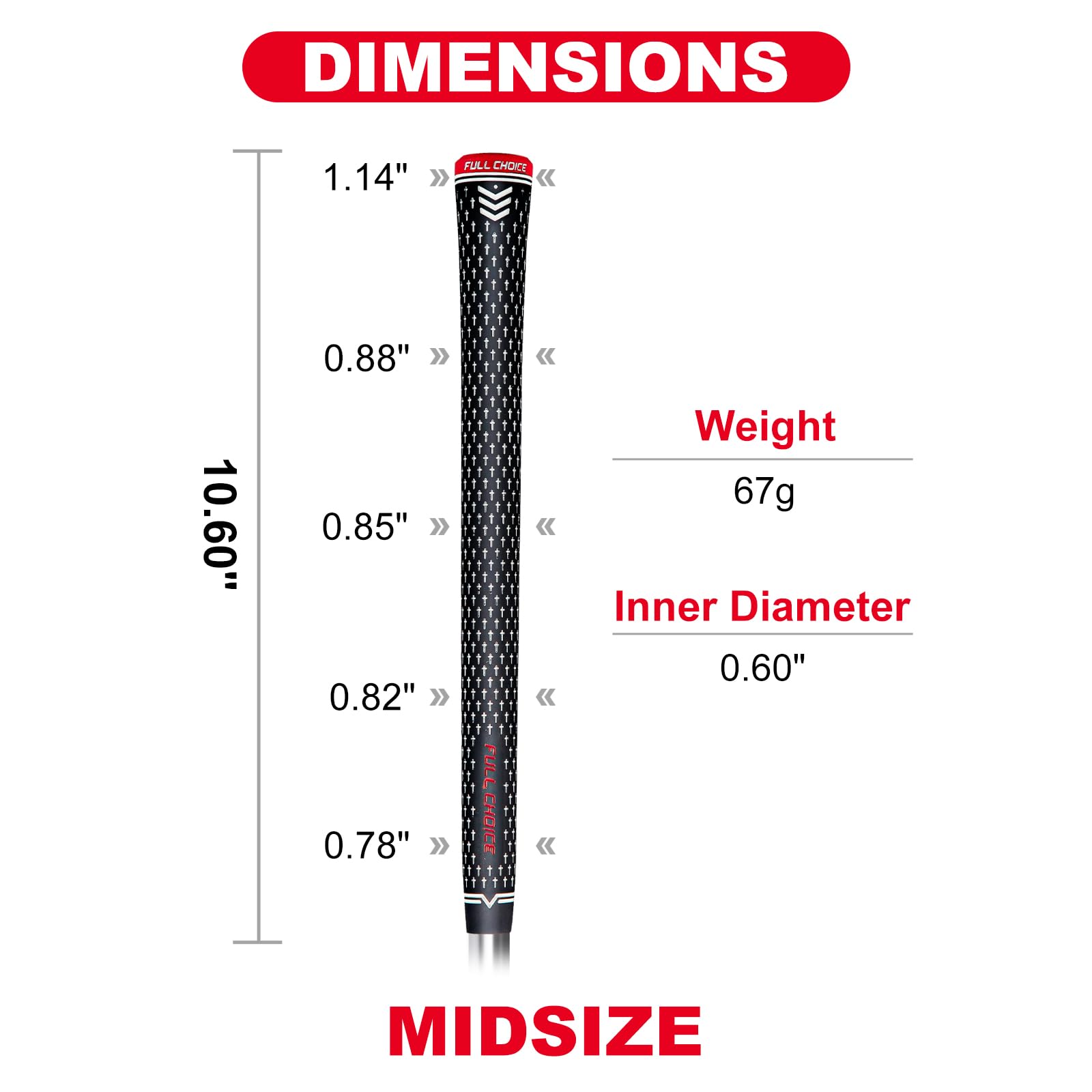 Full Choice Rubber Golf Club Grips, Advanced Texture Control And High Feedback Golf Putter Grips