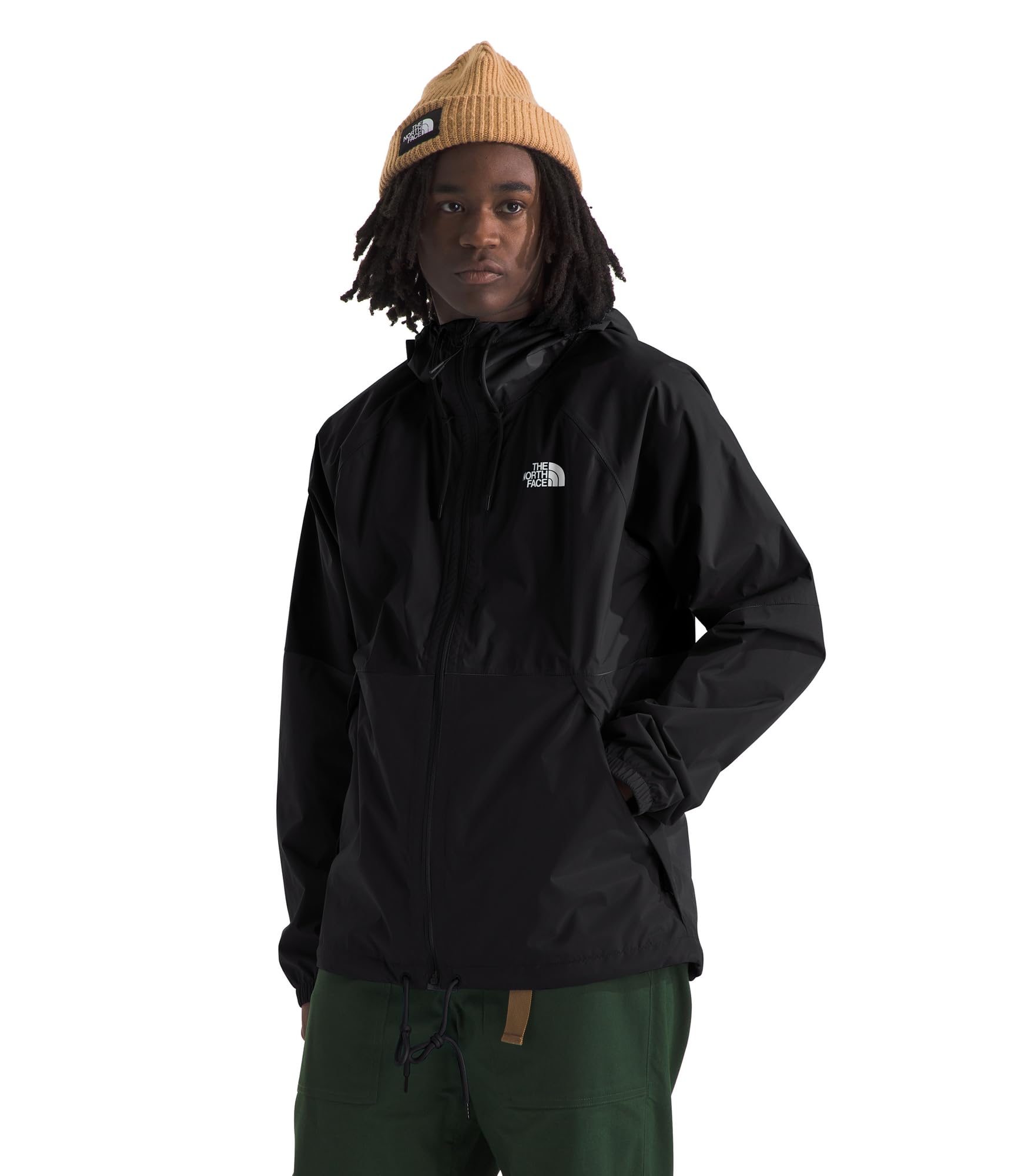 The North Face Mens Antora Rain Hoodie (Standard & Big Size) - Waterproof & Windproof Jacket, Secure Zip Pockets, TNF Black-NPF
