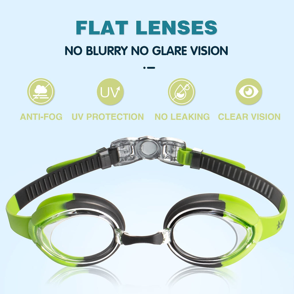 Keary Kids Swim Goggles Swimming Goggles For Toddler Children Girls Boys Youth, Anti-Fog Waterproof Uv Protection Crystal Clear