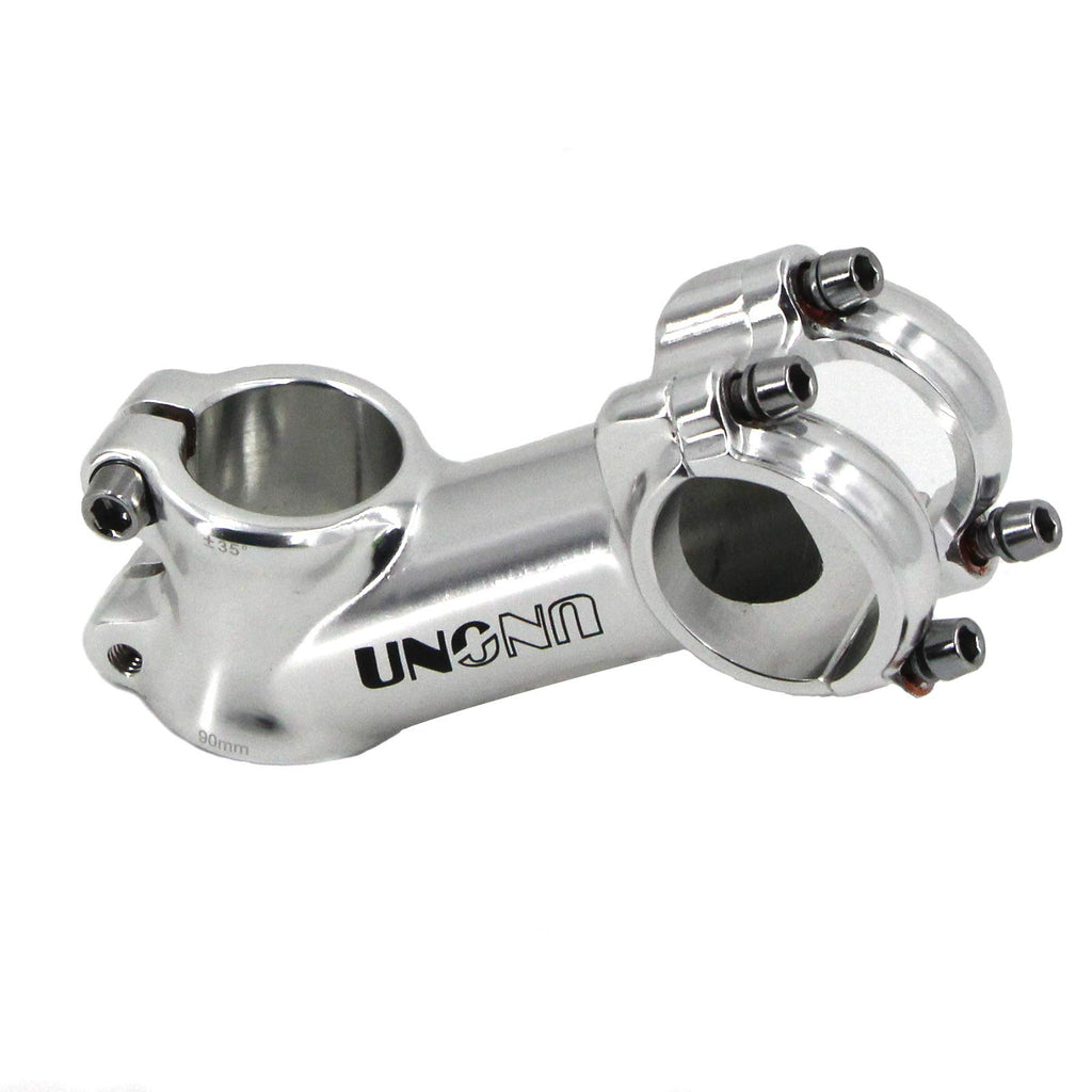 Meische 31.8 Stem 90Mm Mountain Bike Stem, 35 Degree Bicycle Stem Riser Short Handlebar Stem For Mtb, Road Bike, Bmx(Glossy Silv