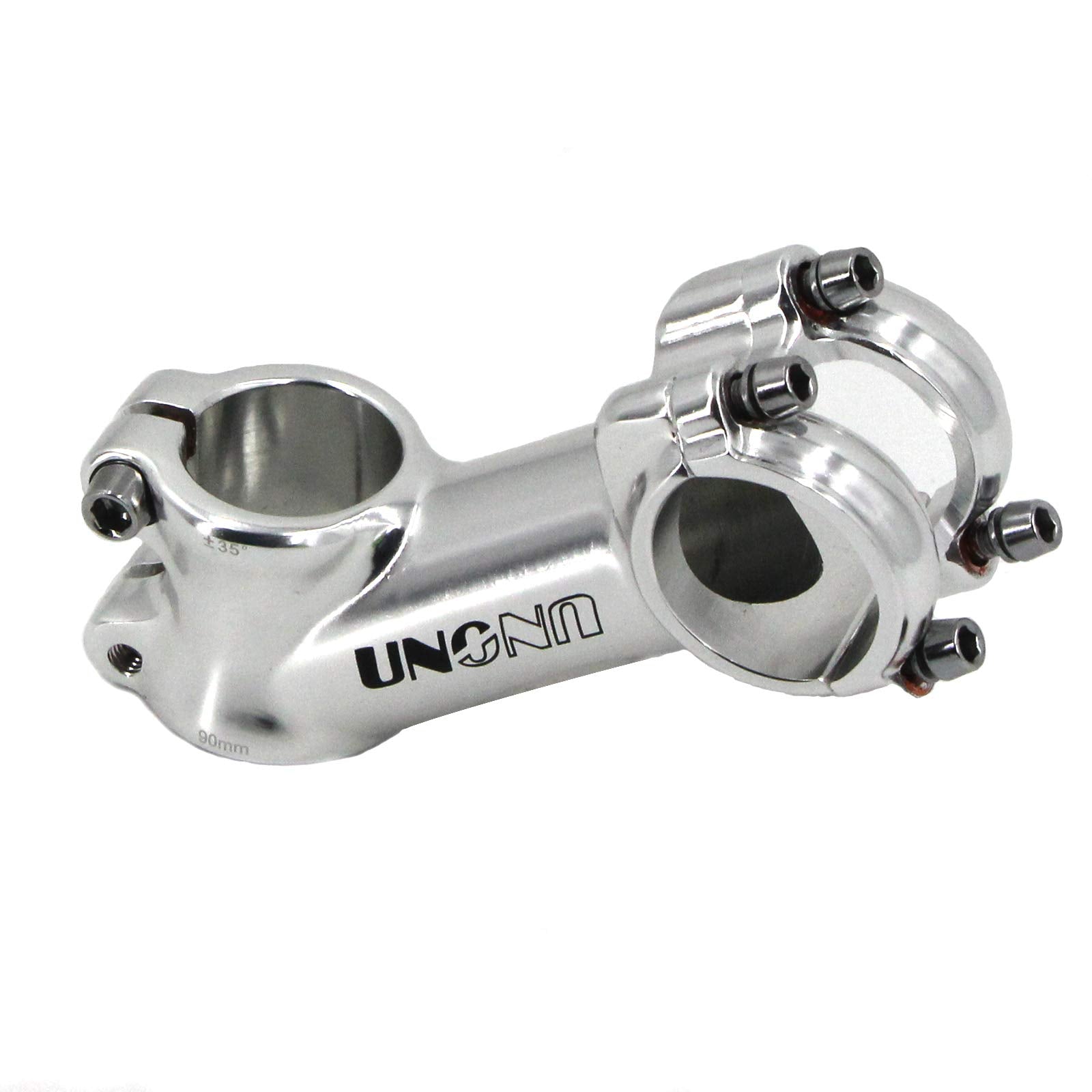 Meische 31.8 Stem 90Mm Mountain Bike Stem, 35 Degree Bicycle Stem Riser Short Handlebar Stem For Mtb, Road Bike, Bmx(Glossy Silv