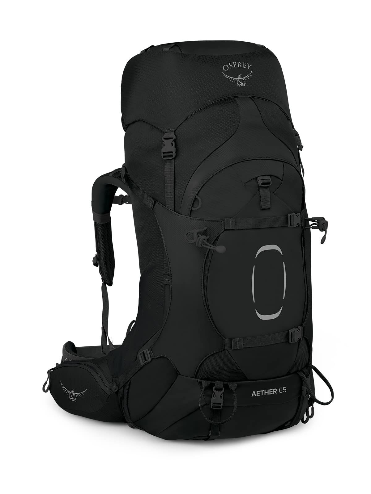 Osprey Aether 65L Mens Backpacking Backpack, Black, L/XL, Extended Fit