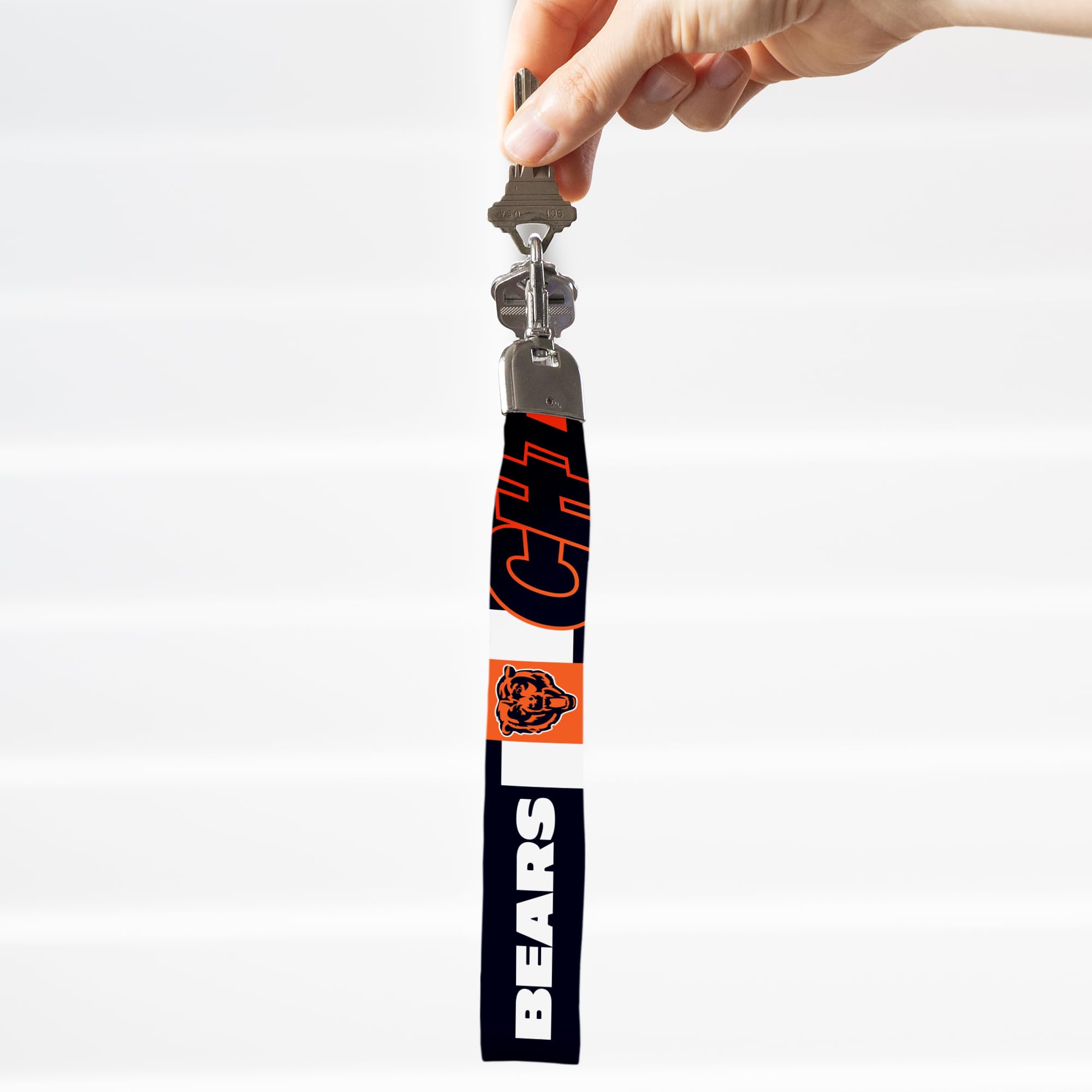 Rico Industries Nfl Football Chicago Bears Standard Wrist Lanyard Key Chain, Cute Wristlet Strap Keychain Holder For Women Men C