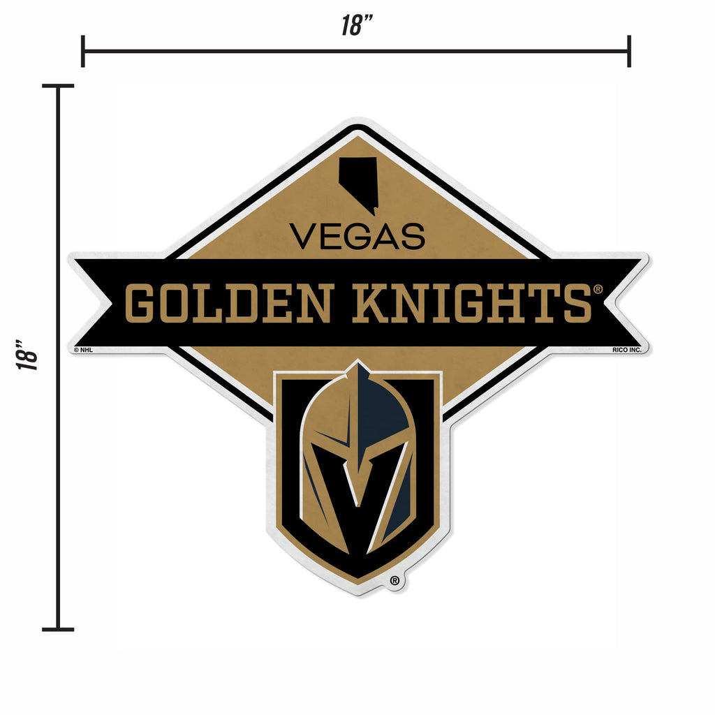 Rico Industries Nhl Vegas Golden Knights Diamond Shape Cut Pennant - Home And Living Room D  Cor - Soft Felt Ez To Hang 18X0.10X