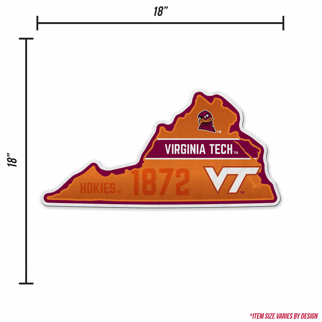 Rico Industries Ncaa Virginia Tech Hokies State Shape Shape Cut Pennant - Home And Living Room D  Cor - Soft Felt Ez To Hang