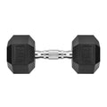 Handbode Hex Dumbbell Rubber Encased Hex Dumbbell Exercise & Fitness Hex Dumbbell, Hand Weight For Strength Training / 25 Lb