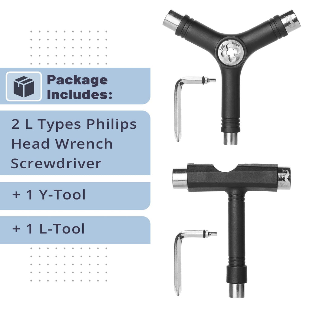 Mr. Pen- , Pack Of 2, , Roller Skate Tool All In One, Skateboard Tool Kit, Y And T Tool For Skateboard, Longboard Tool, All In O