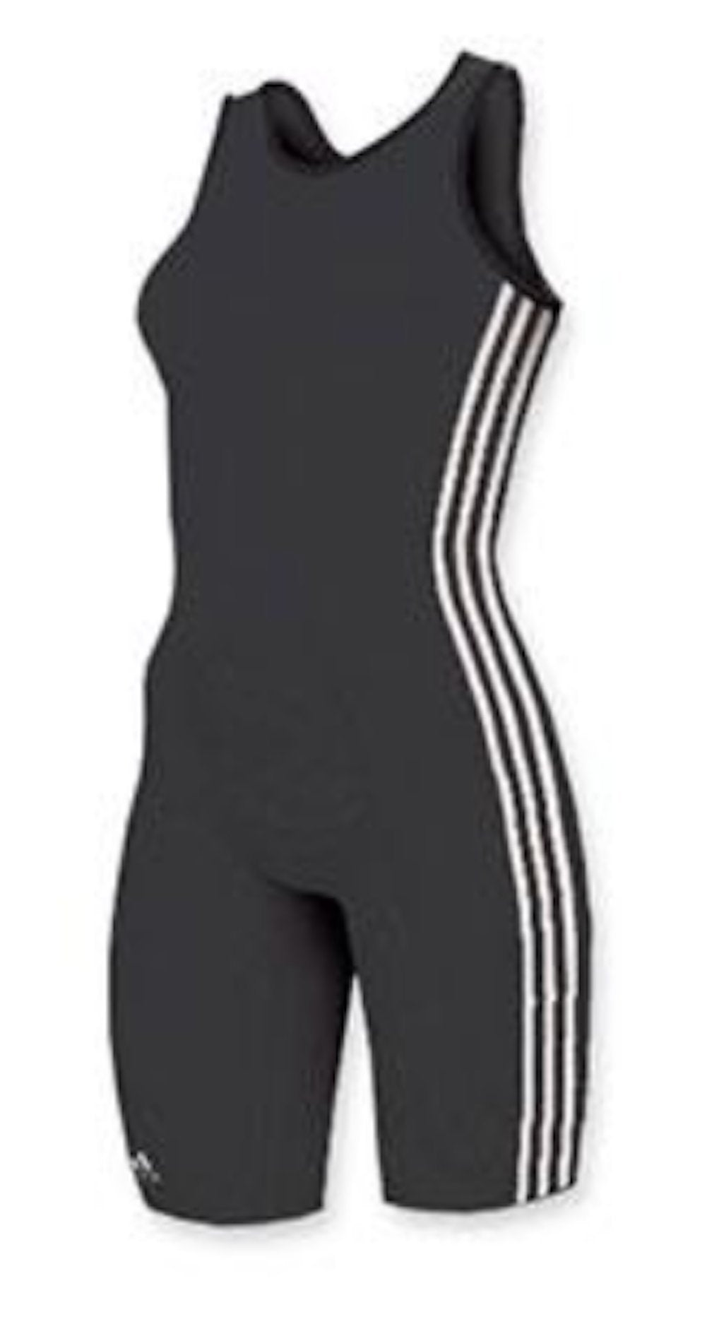 adidas Womens 3 Stripe Wrestling Singlet (Black/White, WL)
