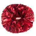 Lovecheer 2Pcs Red Pom Poms Cheerleading Metallic Cheer Pom Poms With Baton Handle For Sports Team Spirit Party Cheering