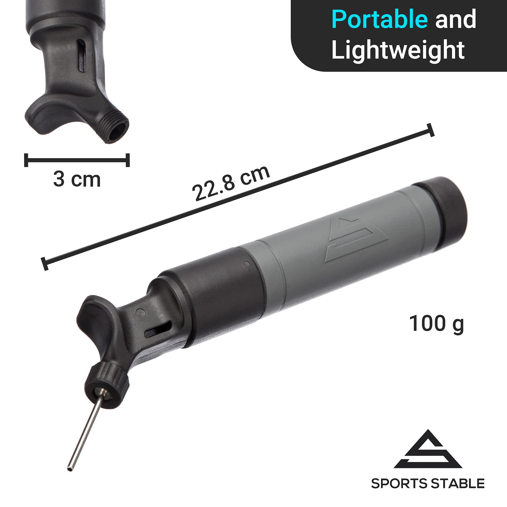 Sports Stable Ball Pump With 5 Needles Push And Pull Inflation Device For Your Basketball, Football, Soccer Ball, Volleyball, An