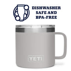 Yeti Rambler 14 Oz Mug, Vacuum Insulated, Stainless Steel With Magslider Lid, Granite Gray