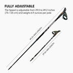 Fizan Speed Model, Swift Nordic Aluminium Walking Poles, Ultralight Adjustable, Fluorescent Anthracite, Adults, Unisex (Black)