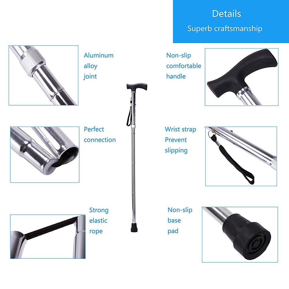 Fullgaden Upgraded Version Hiking/Trekking/Camping Stick&Pole Foldable, Portable, Adjustable Hand Walking Cane, Mountaineering C