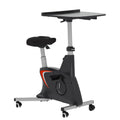 FLEXISPOT Exercise Bike with 2D Desktop, Space Saving Under Desk Bike with Removable Desk, Stationary Bikes Upright Indoor Bikes