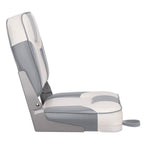 Leader Accessories A Pair Of New Low Back Folding Boat Seat(2 Seats) (D-Whitegrey)