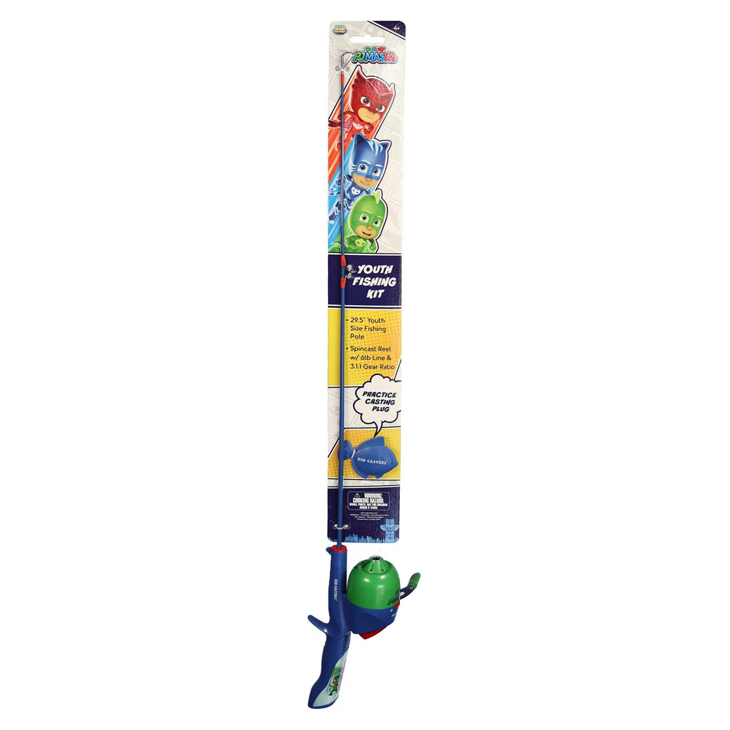 Kid Casters: Pj Masks Youth Fishing Pole | Spincast Reel & Practice Casting Plug | Small & Easy To Use (Pre-Spooled With A 6-Pou