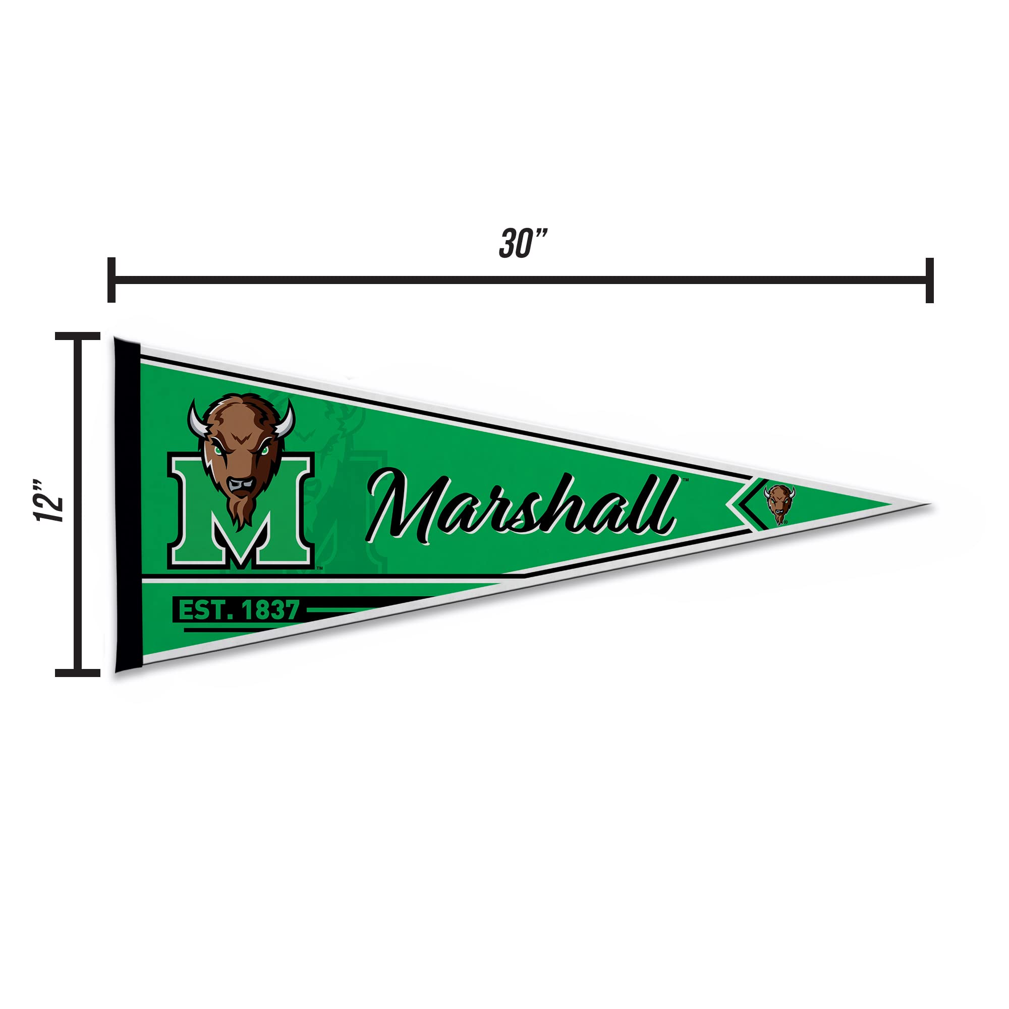 Rico Industries Ncaa Marshall Thundering Herd Classic 12'' X 30'' Felt Wall D  Cor Pennant - Great For Home/Bed Room/Man Cave D