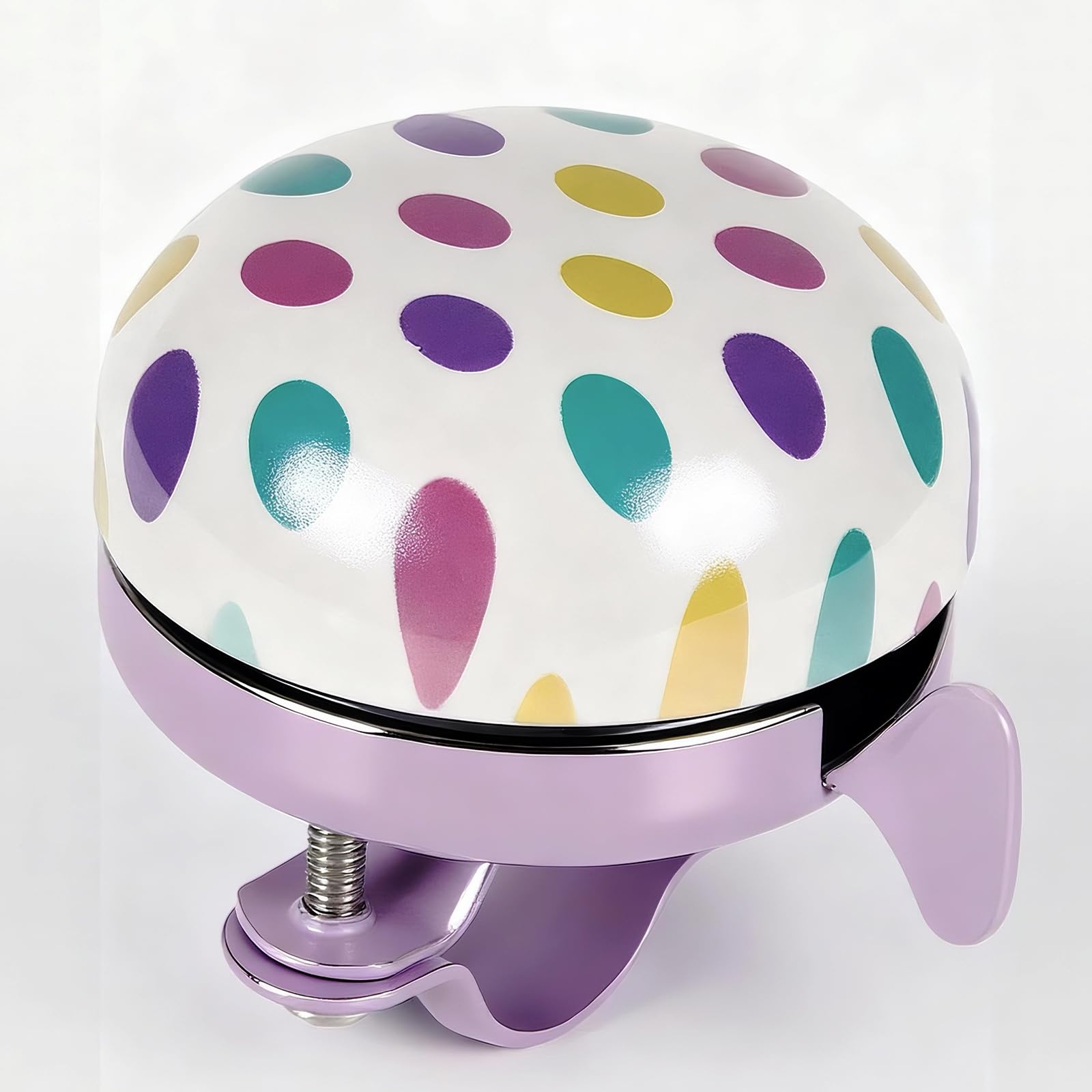 RidingRush Kids Bike Bell Colorful- Cute Polka Dot Bicycle Bell for Girls, Toddler Scooter Bell with Loud Ring Sound, Vintage Be