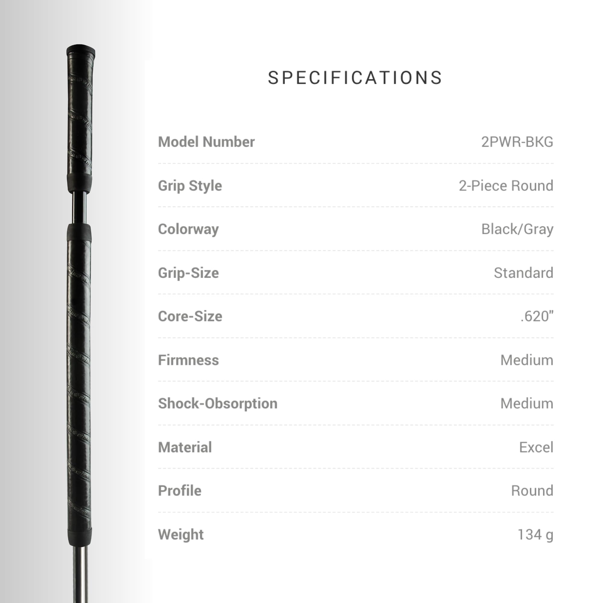 Winn 2-Piece Putter Grip, Black