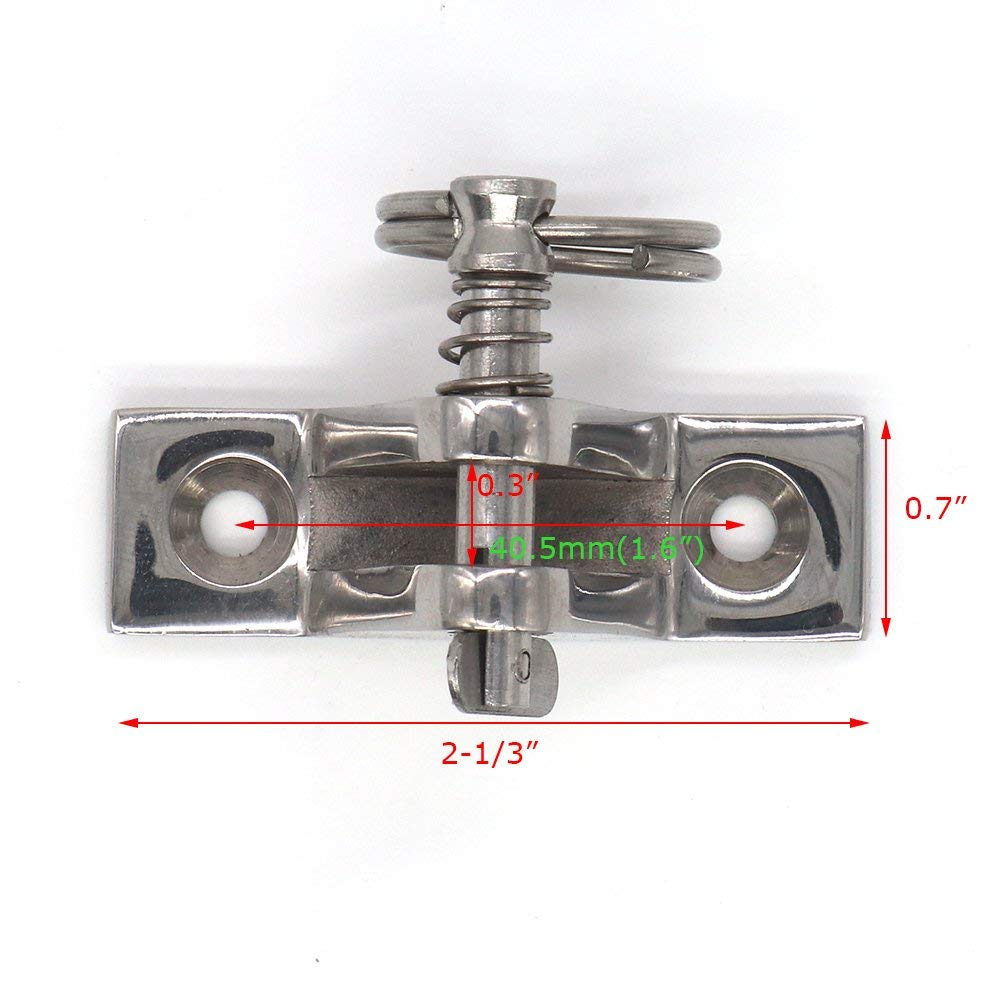 Vturboway 4 Pack Bimini Top Deck Hinge With Pin And Ring, 316 Stainless Steel, Free Installation Screws