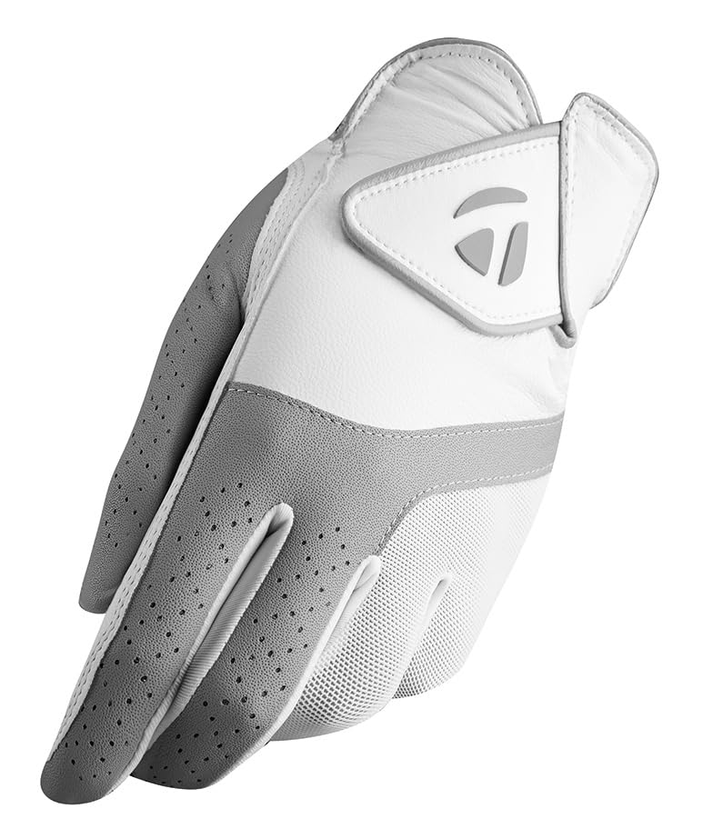 Taylormade Golf 2019 Kalea Women'S Golf Glove, White/Gray, Worn On Left Hand, Large
