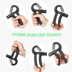 Ufanme Hand Grip Strengthener, Grip Strength Trainer, 22-132 Lbs Adjustable Resistance Forearm Exerciser Workout For Rehabilitat