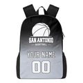 Personalized San Antonio Basketball Sports Backpack Custom City Fan Gift Shoulder Bag Add Name and Number Casual Bag