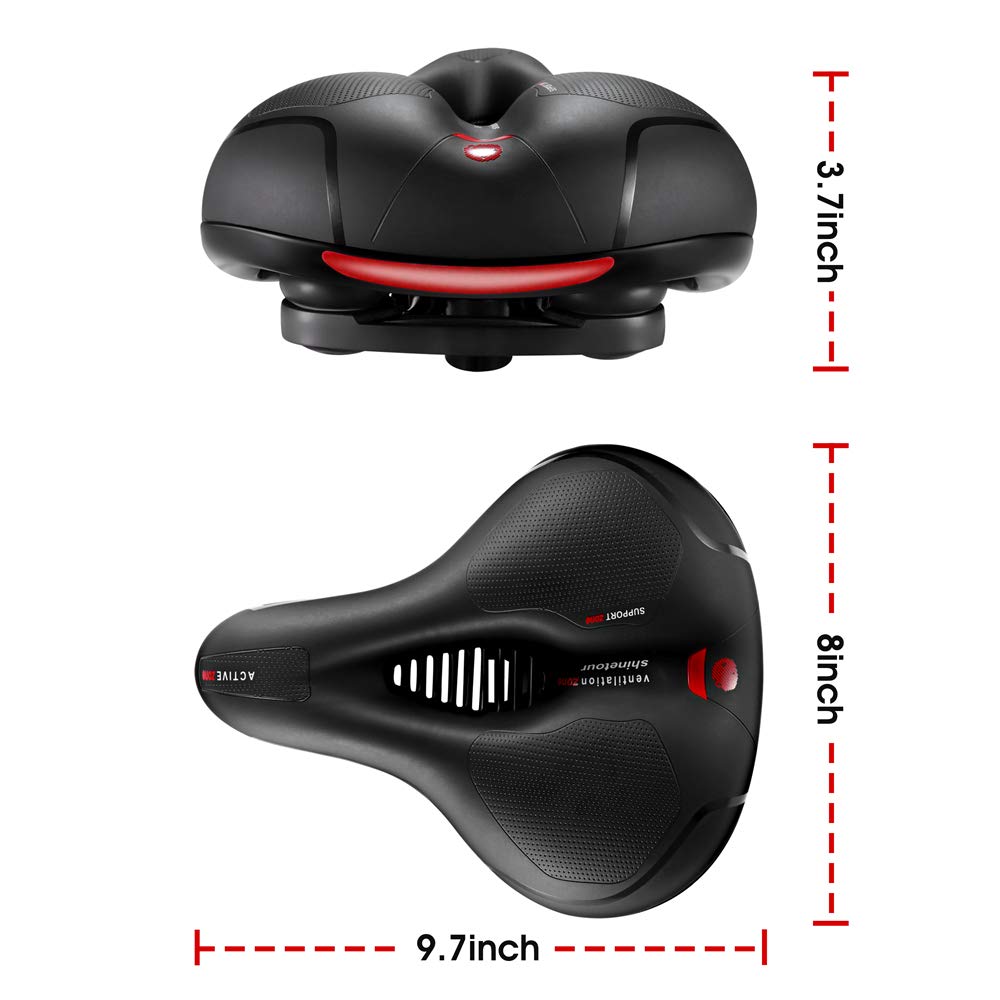 Grean Comfortable Seat Cushion For Men Women With Dual Shock Absorbing Ball Memory Foam Waterproof Wide Bicycle Saddle Fit For S