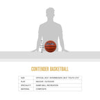 Baden Contender Indoor-Outdoor Basketball | Official Size 7, 29.5-Inch Mens Basketball With Durable Composite Cover, Orange Colo
