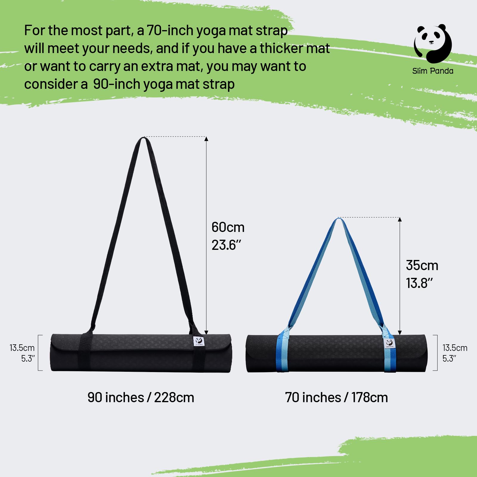 Slim Panda Yoga Mat Straps For Carrying,Adjustable Yoga Mat Carrier, Yoga Mat Sling(Yoga Mat Not Included)(Ocean)